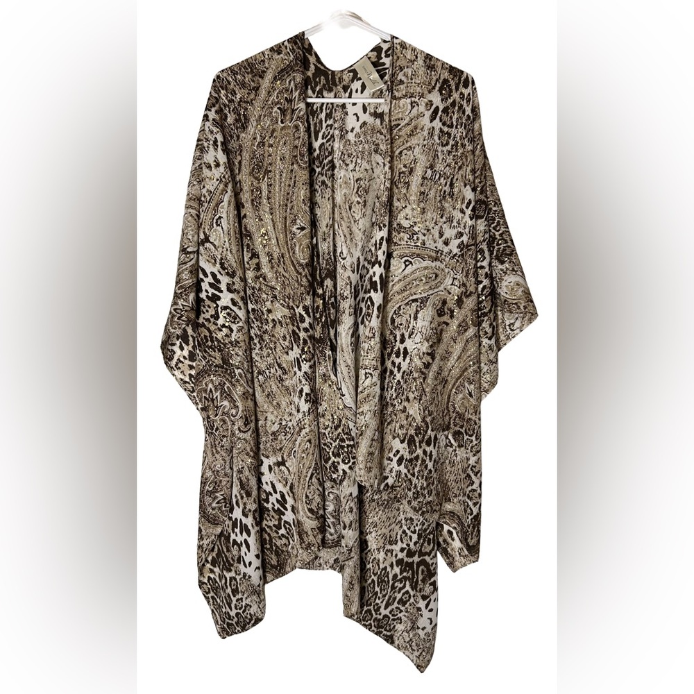 Simply Noelle Brown Leopard Print Wrap Gold Highlights